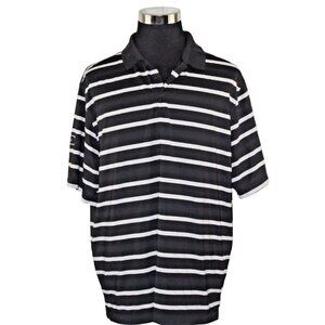 Nike Golf 2XL Dri Fit Stay Cool Short Sleeve Black White Striped Golf Polo Shirt